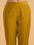 Mustard Silk Blend Embellished Straight Kurta Set